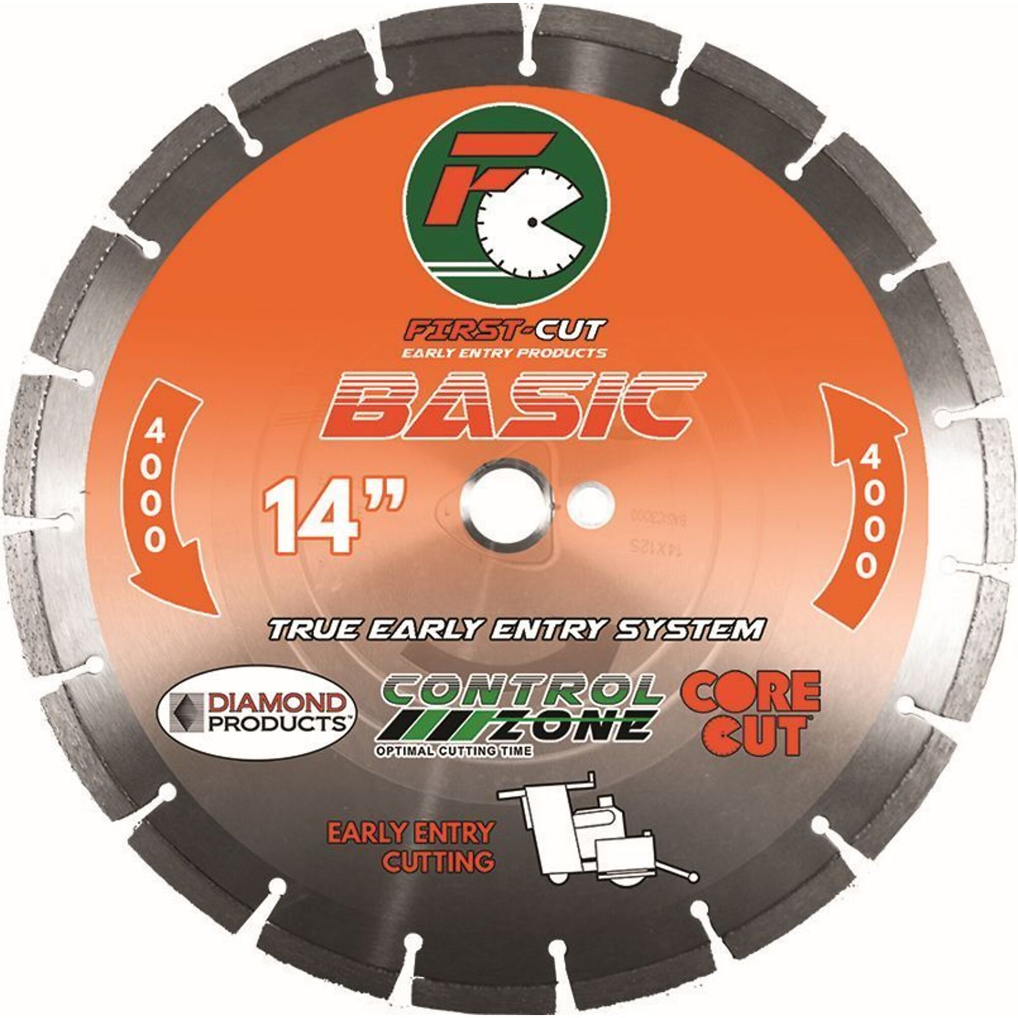 Diamond 12" X .125 X 1" BASIC4000 First-Cut Early Entry Blade With Triangle Knockout & Skid Plate